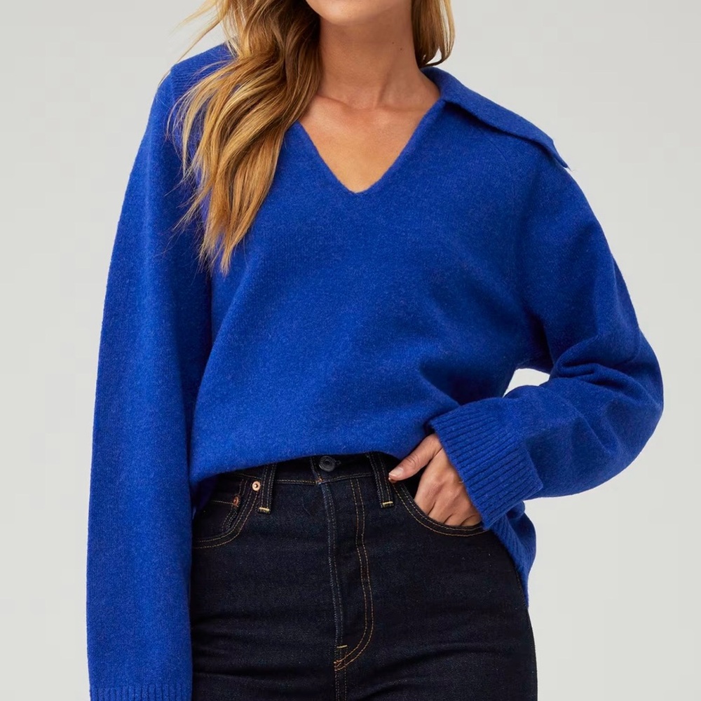 WeWoreWhat Collared V- Neck Sweater